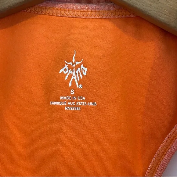 PrAna V Neck Orange Racerback Tank Top. Size Small - Picture 3 of 8